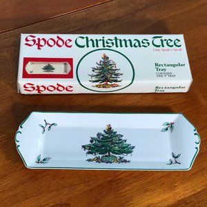 SPODE 9" Rectangular Christmas Tree Tray Authentic Nice Trinket Candy Display